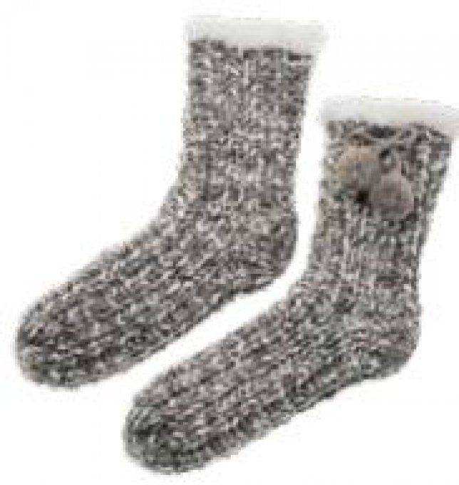 Chaussons chaussettes tricot chiné lin