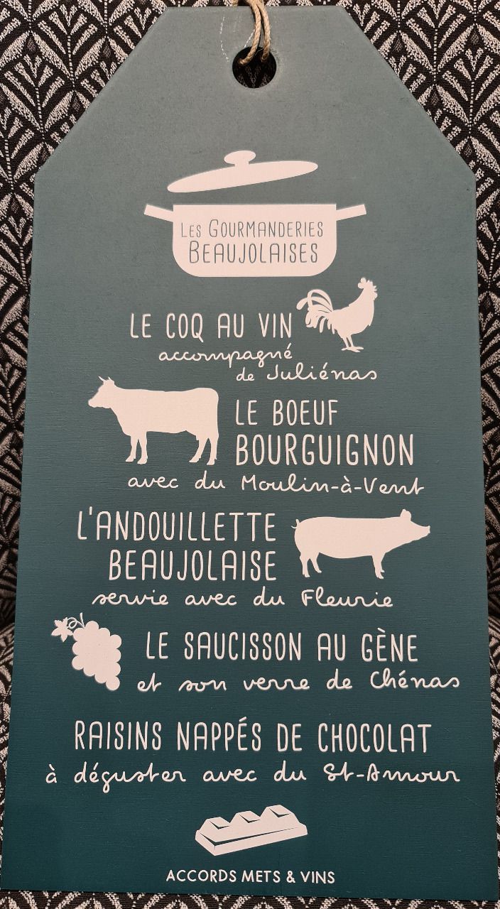 Plaque Memo Les Gourmanderies Beaujolaises